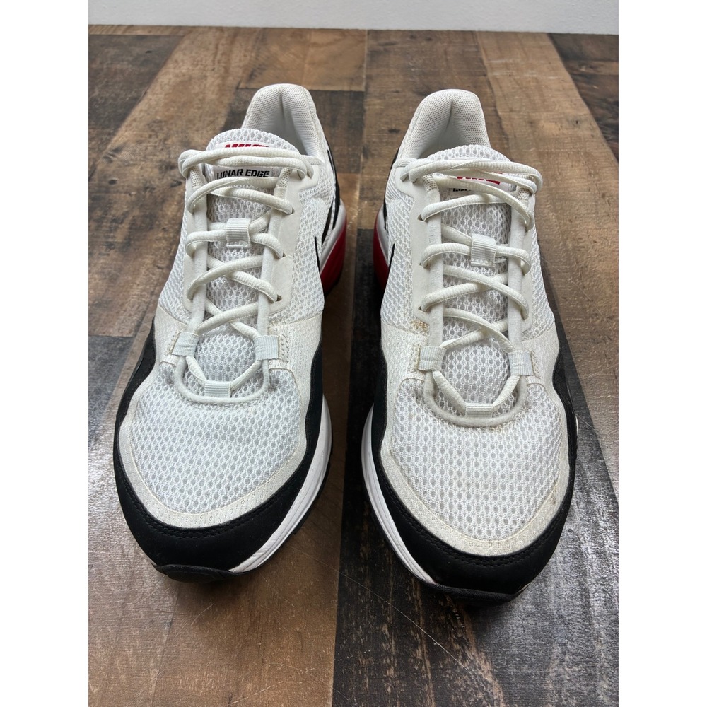 Nike Lunar Edge 12 Training Shoes Mens 10 White Black Red 454162-106 Good